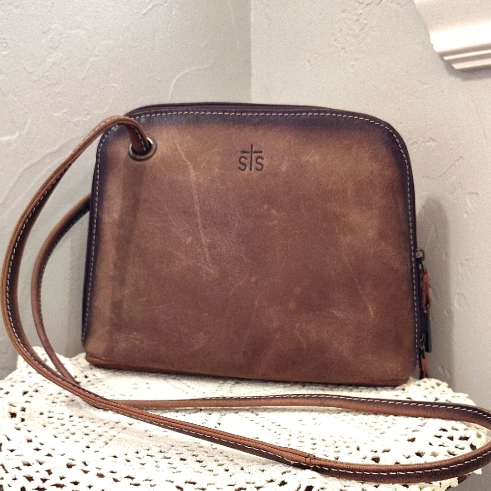 sTs Ranchwear By Carroll Baroness Weezy Crossbody Brown Leather Conceal Carry
